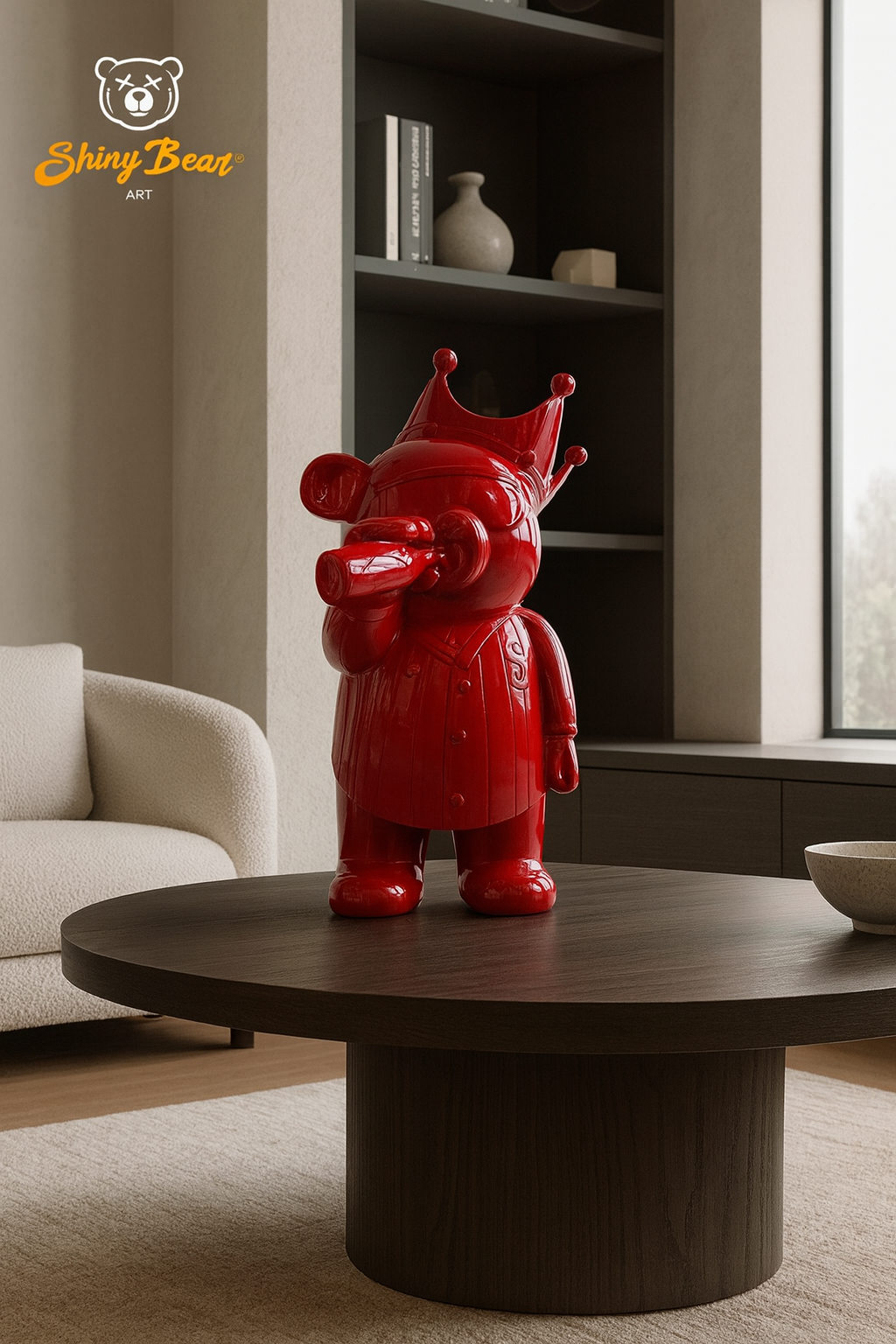 Shiny Bear Abundoso Rojo Solido