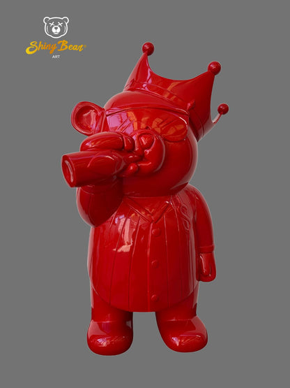 Shiny Bear Abundoso Rojo Solido