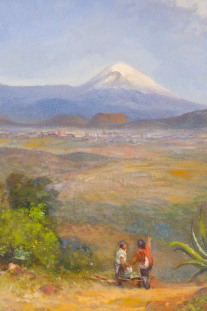 Mujer dormida y Popocatepetl